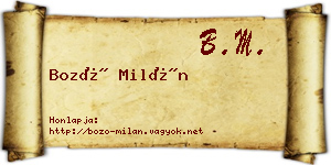Bozó Milán névjegykártya